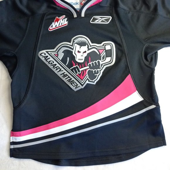 Reebok Calgary Hitmen Minor Hockey WHL Pink Jersey (Youth Small) - Picture 5 of 8